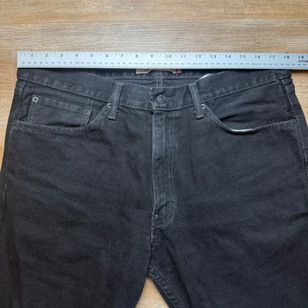 Levi's 505 Straight Fit Jeans Men 36x32 Black Denim Cotton Regular Leg Pants Y2K